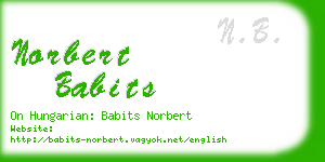 norbert babits business card